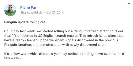 Penguin update rolling out